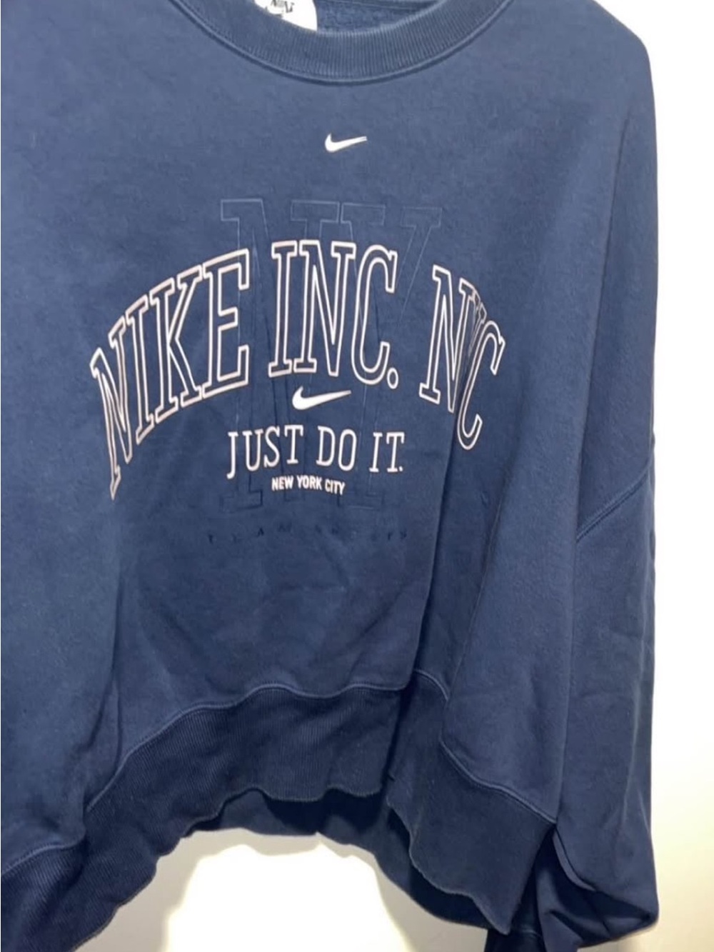 Nike Navy Blue 'Nike Inc. NY' Graphic Crewneck Sweatshirt